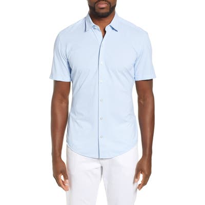 Boss Robb Sharp Fit Geo Print Shirt, Blue