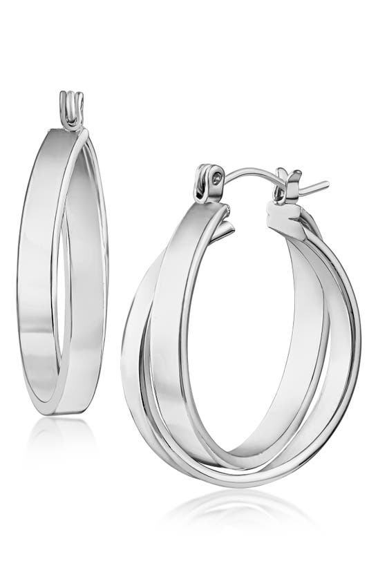 Shop Jardin Double Hoop Earrings In Silver
