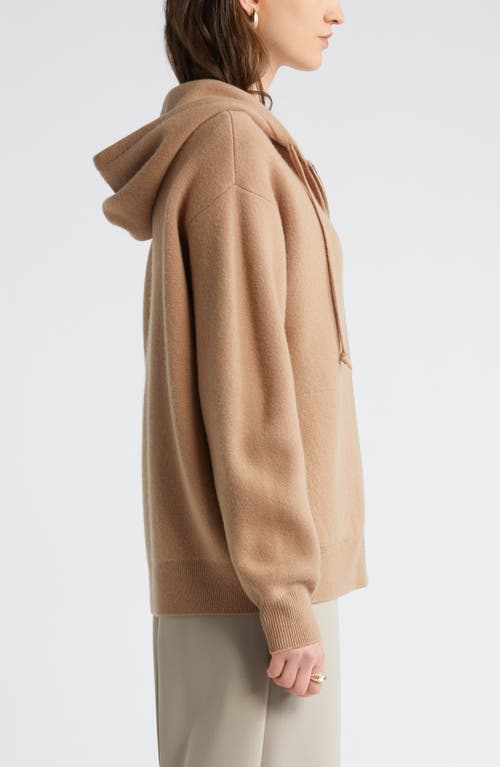 Shop Nordstrom Wool Blend Zip Hoodie Cardigan In Camel