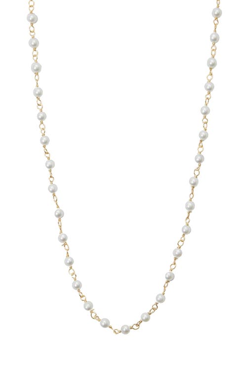 Argento Vivo Sterling Silver Cultured Pearl Charm Necklace in Gold at Nordstrom