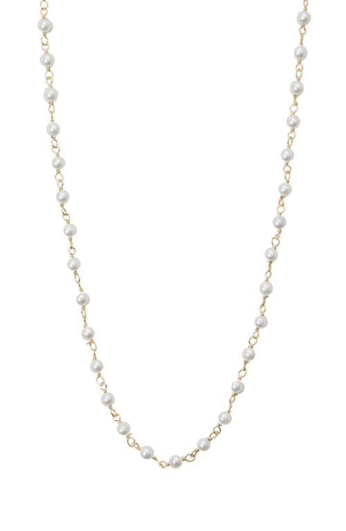 Shop Argento Vivo Sterling Silver Cultured Pearl Charm Necklace In Gold