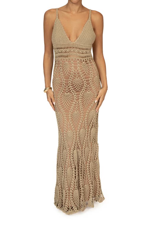 Shop Jluxlabel Great Escape Crochet Maxi Dress In Brown