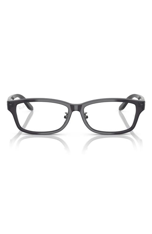 Ray-Ban 57mm Rectangular Optical Glasses in Dark Grey 