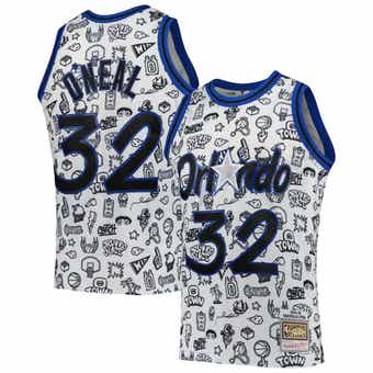 Men's Mitchell & Ness Dirk Nowitzki White Dallas Mavericks 1998-99 Hardwood Classics Doodle Swingman Jersey