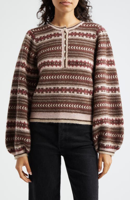 MILLE Paulina Fair Isle Sweater in Cafe De Olla 