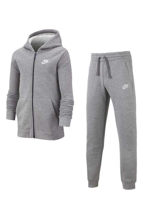 Nike Kids' Sportswear Tracksuit In Carbon/ Dark Grey/ White