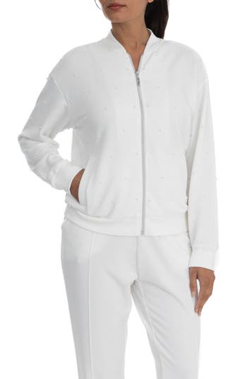 NANETTE LEPORE NANETTE LEPORE PLAY IMITATION PEARL STUDDED BOMBER JACKET