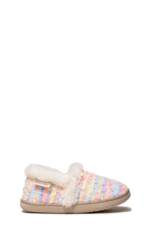 Minnetonka Kids' Daina Faux Fur Lined Slipper In Pink Multi