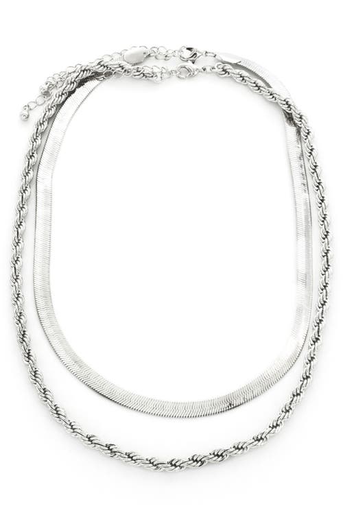 Panacea Set of 2 Chain Necklaces in Silver at Nordstrom