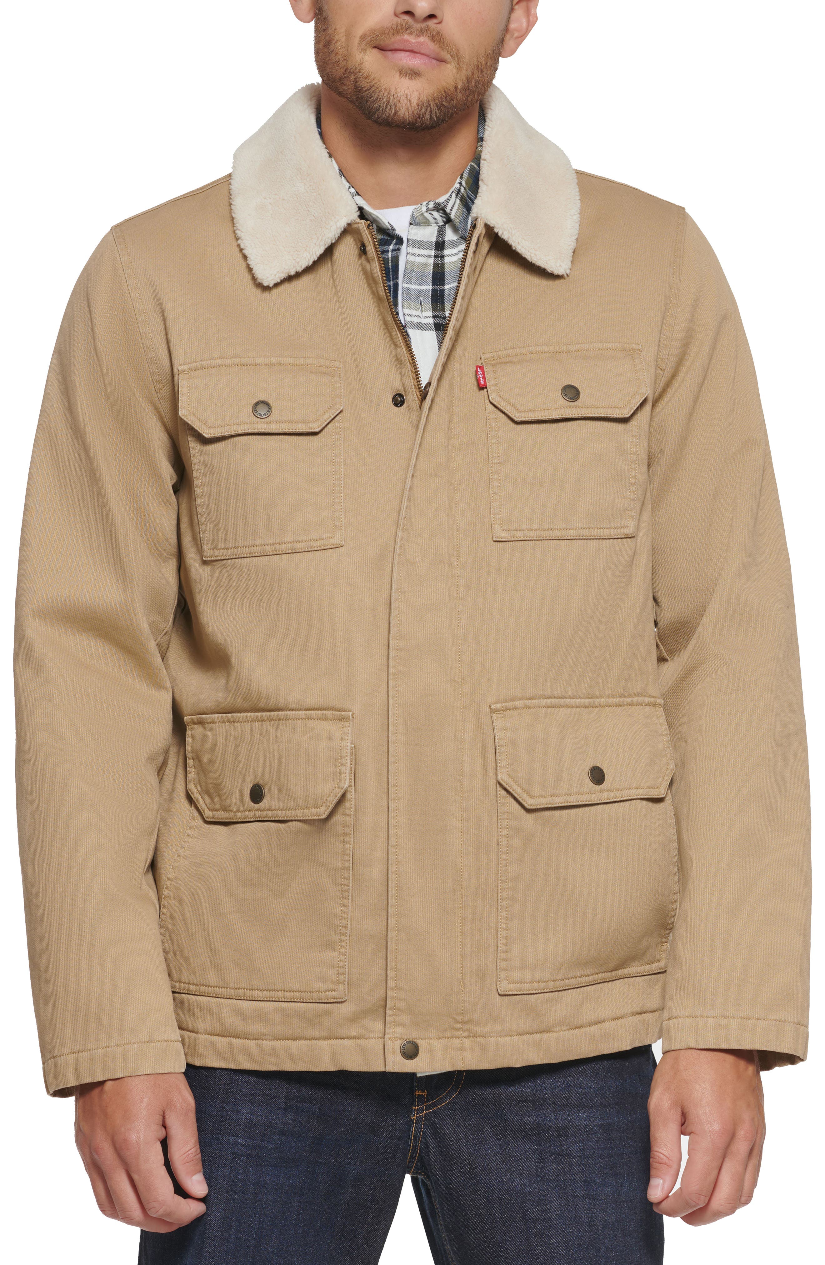 Levi's Bedford Corduroy Utility Jacket with Sherpa Collar Tan XL