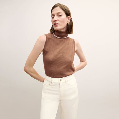 M.M.LaFleur Bryce Turtleneck - Merino in Camel/ivory 