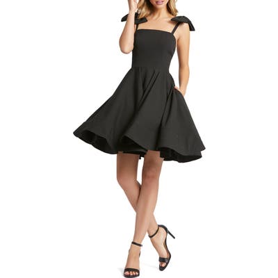 MAC Duggal Bow Fit & Flare Cocktail Dress, Black