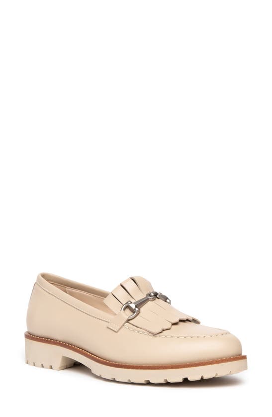 Nerogiardini Kiltie Leather Loafers In Light Beige