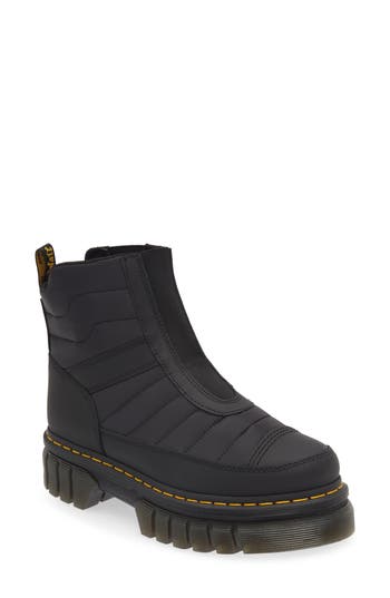 Shop Dr. Martens' Dr. Martens Audrick Quilted Chelsea Boot In Black Rubberised Leather