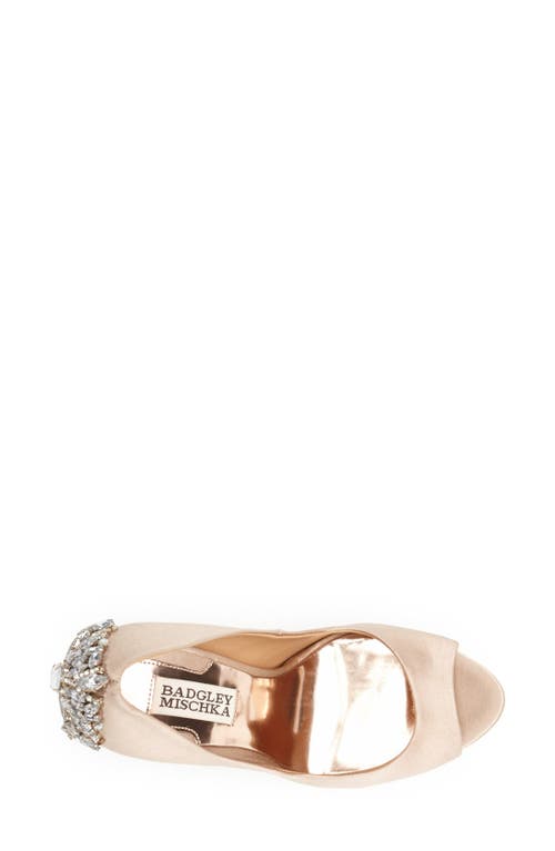 BADGLEY MISCHKA BADGLEY MISCHKA COLLECTION KIARA CRYSTAL BACK OPEN TOE PUMP 