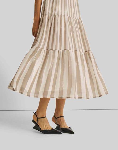 Reistor Strappy Tiered Maxi Dress In Beige Striped Down