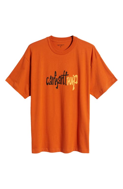 Shop Carhartt Work In Progress Brush Loose Fit Organic Cotton Graphic T-shirt In Turmeric