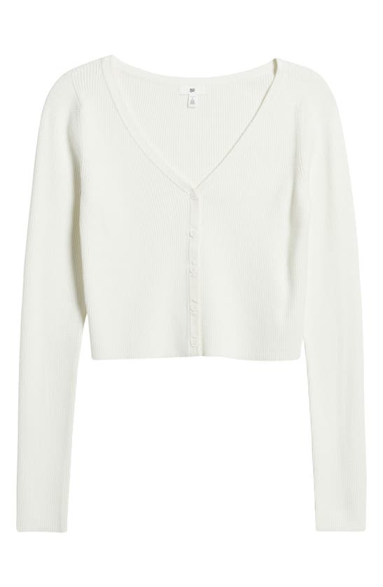 Shop Bp. Rib Crop Cardigan In Ivory