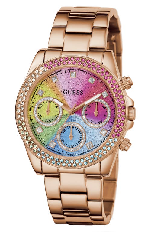 GUESS Multifunction Bracelet Watch, 38mm x 10.4mm in Rose Gold/multi/rose Gold at Nordstrom