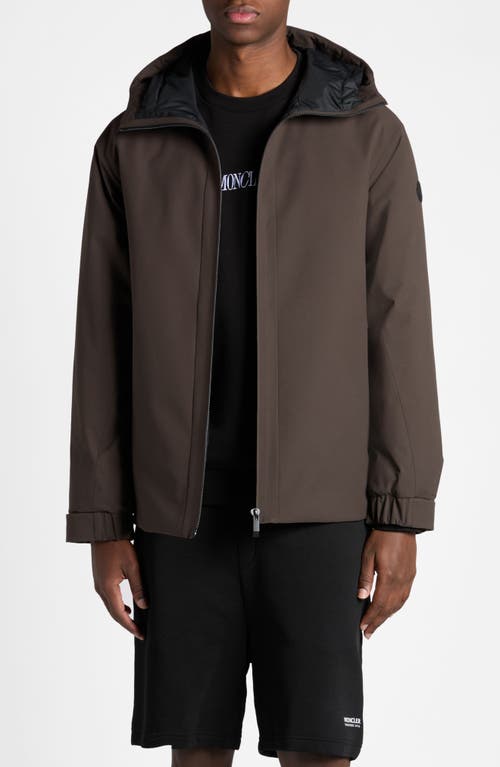 Moncler Riz Hooded Jacket In Dark Brown