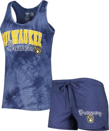 Women's Navy Milwaukee Brewers Plus Size Scoop Neck Racerback Tank Top