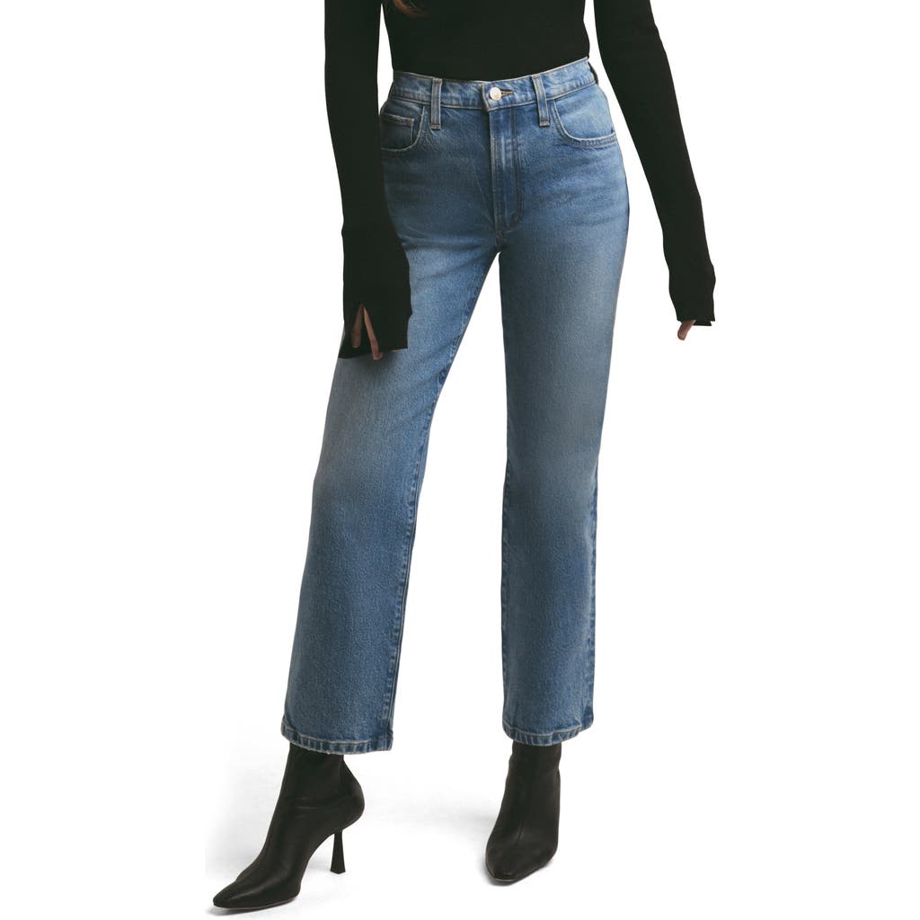 Shop Favorite Daughter The Morgan Shortie High Waist Crop Straight Leg Jeans In Crosby