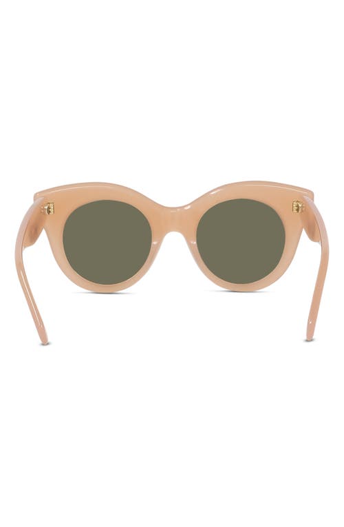 Shop Loewe Curvy 49mm Small Round Sunglasses In Shiny Pink/brown