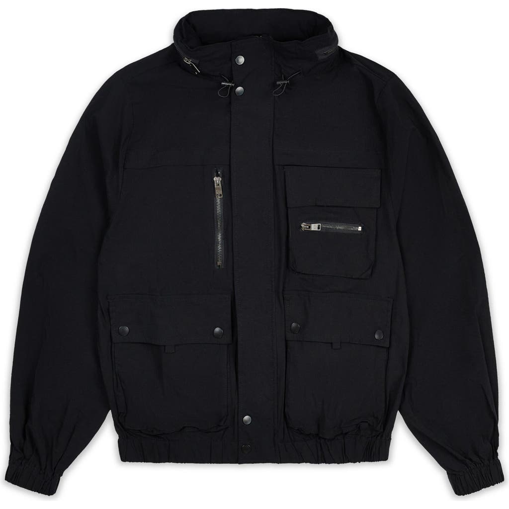 Shop Reason Utility Stretch Hooded Jacket In Black