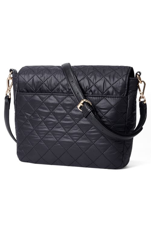 Mz Wallace Medium Crosby Lock Quilted Nylon Crossbody Bag In Black