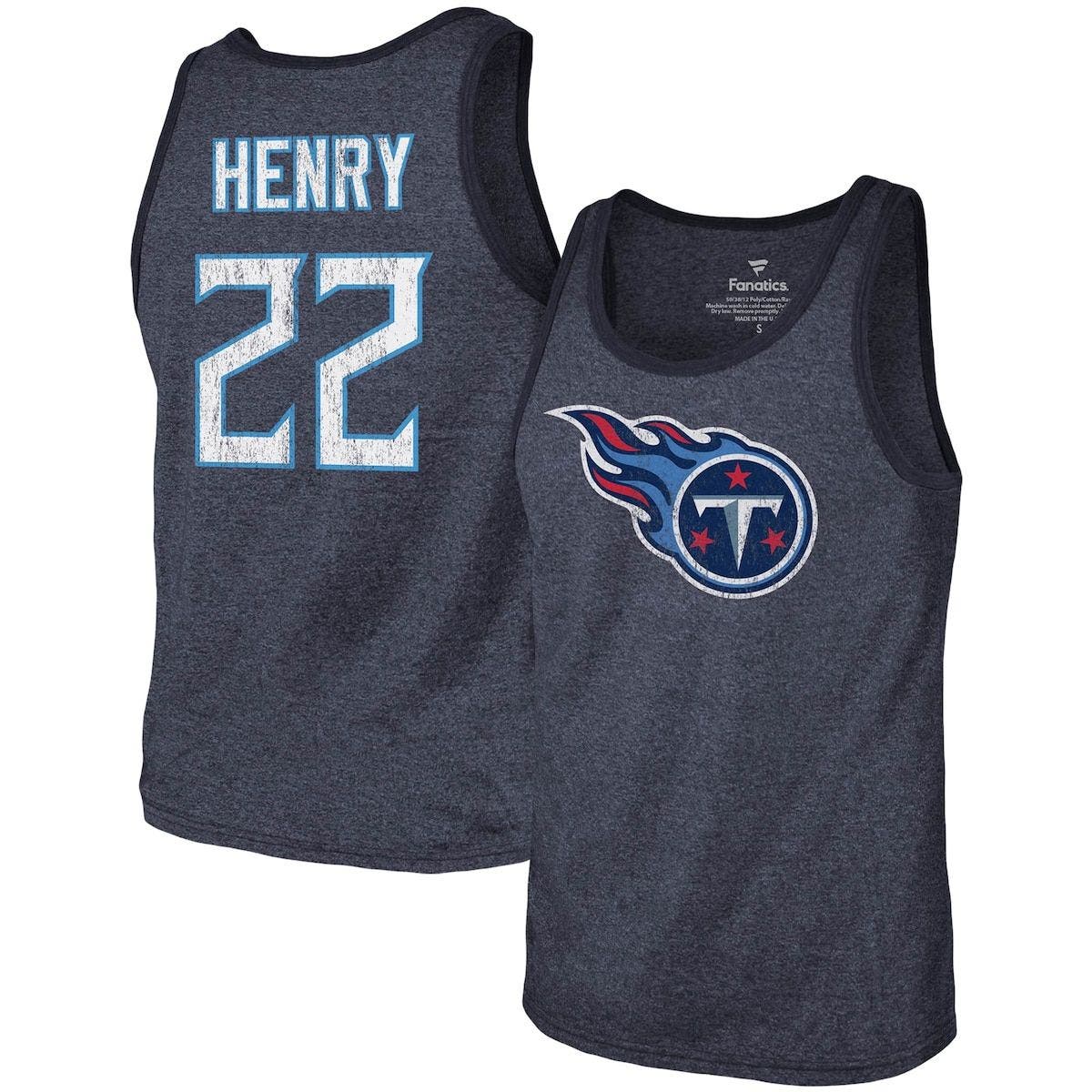 Majestic Threads Men's Fanatics Branded Derrick Henry Navy Tennessee Titans  Name & Number Tri-Blend Tank Top | Nordstrom