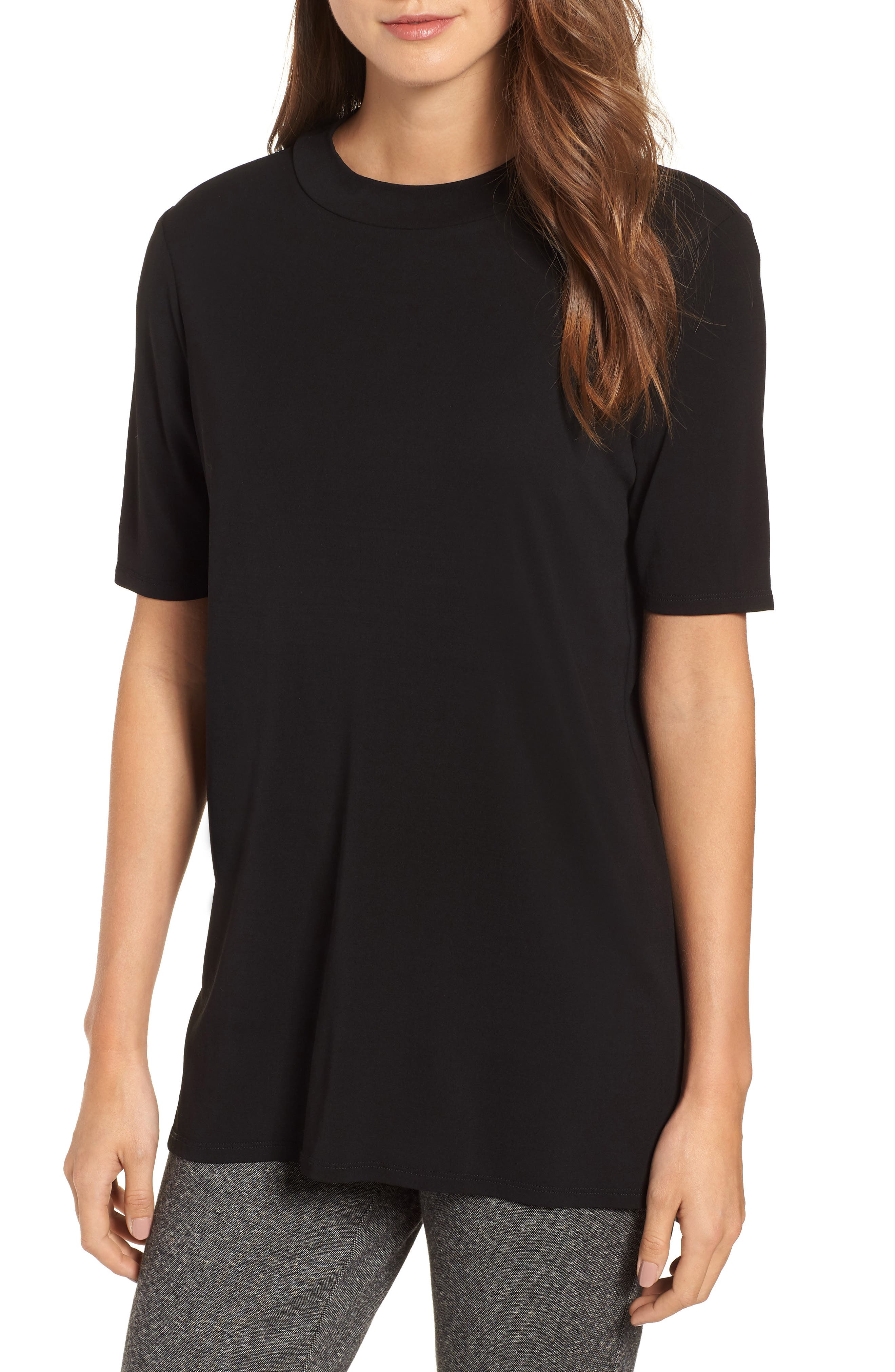eileen fisher silk jersey crew neck top