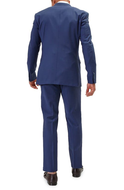 Ron Tomson Super 120s Wool Double Breasted Tuxedo Jacket In Dark Blue