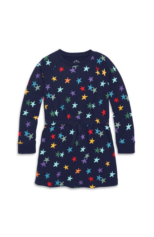 Shop Primary Sweatshirt Dress In Rainbow Confetti Stars In Navy Confetti Stars