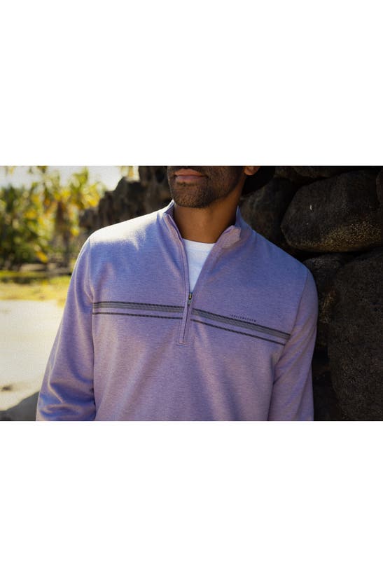 Shop Travismathew Upgraded Chest Stripe Half Zip Pullover In Heather Imperial