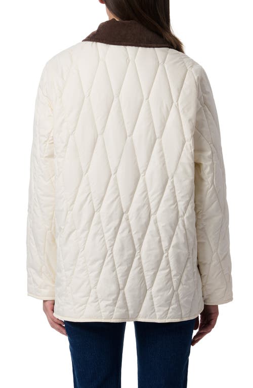 Bernardo Corduroy Collared Quilted Jacket In Ecru