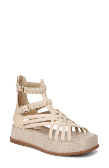 Shop Sam Edelman Nicki Ankle Strap Platform Sandal In Linen