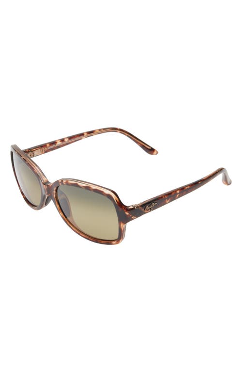 Maui Jim Core 56mm Polarized Round Sunglasses In Tortoise Tortoise Green