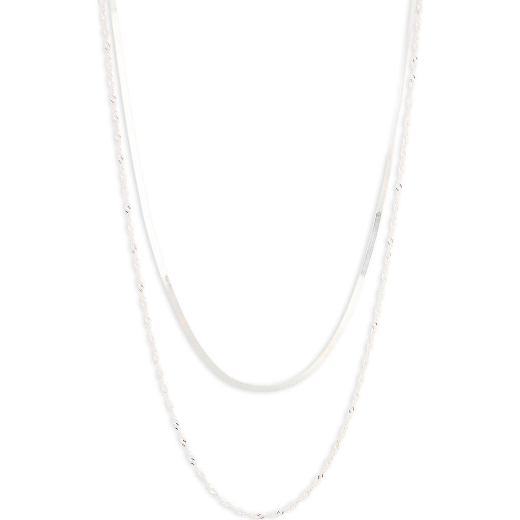 Argento Vivo Sterling Silver Herringbone Layered Necklace In Silver