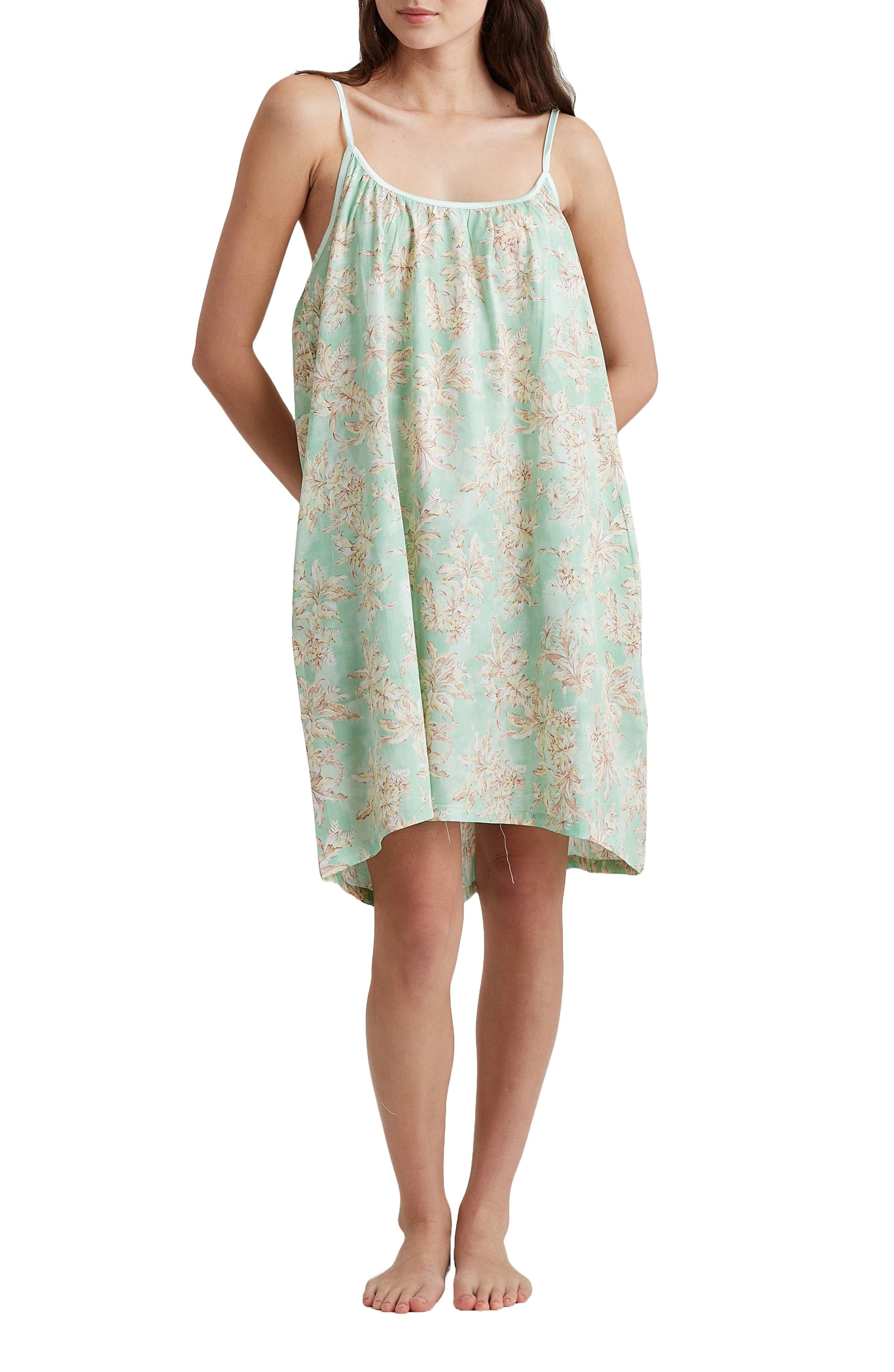 Papinelle Bridget Strappy Cotton Nightgown in Mint 