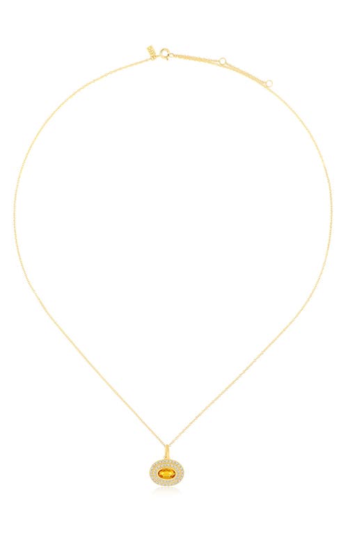 Ef Collection Citrine & Diamond Pendant Necklace In Yellow Gold