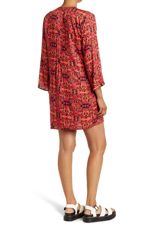 Shop Collective Concepts Elbow-length Sleeve Shift Dress In Orange/black