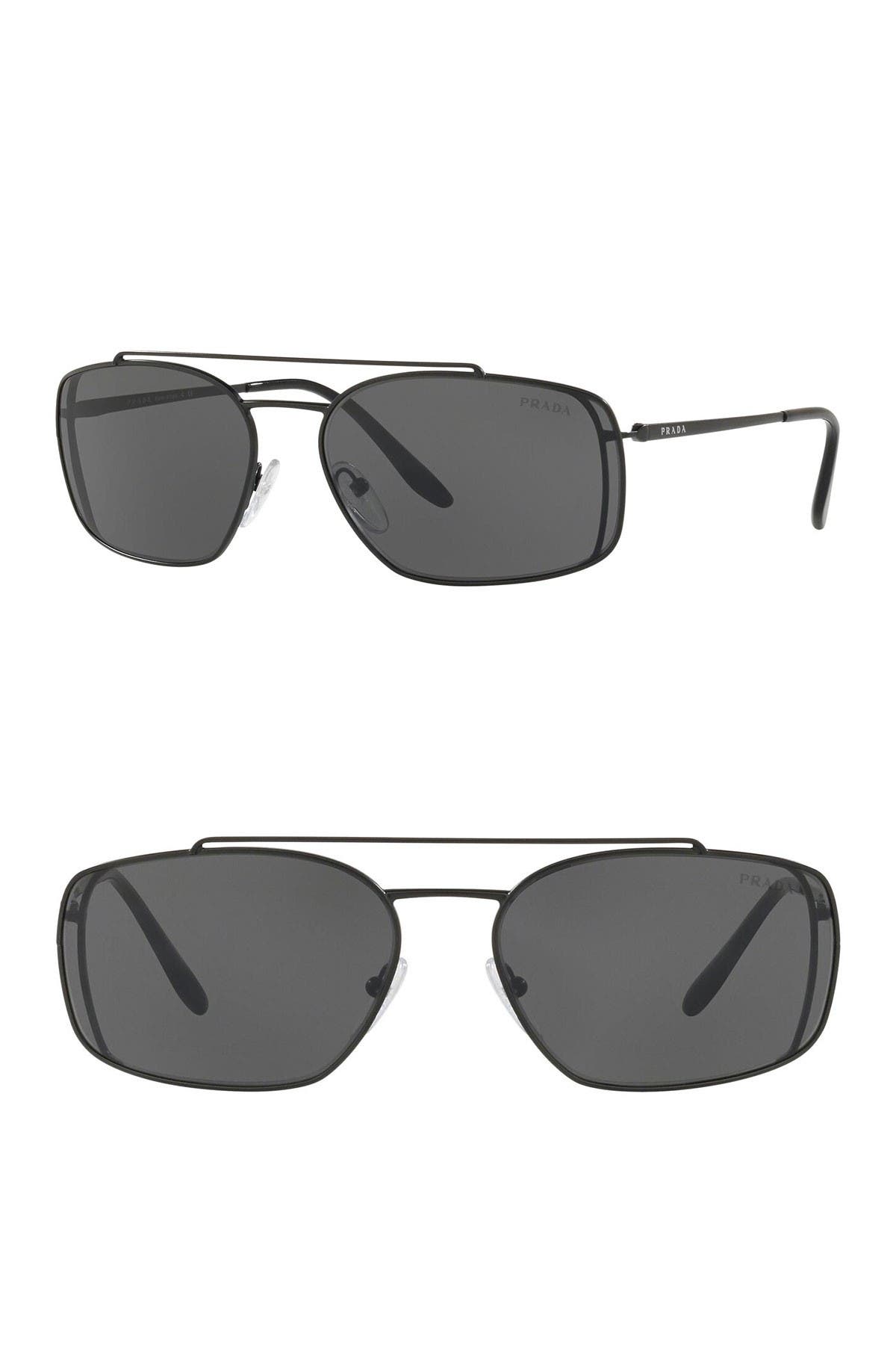 prada 62mm rectangle sunglasses