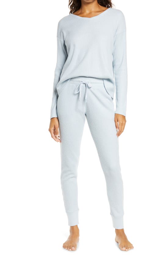 Papinelle Super Soft Waffle Weave Pajamas In Ice Blue