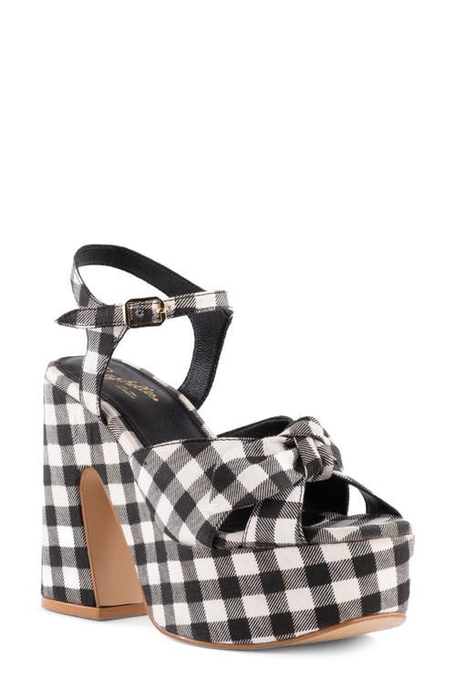 Seychelles New Americana Platform Sandal in Black And White Gingham at Nordstrom, Size 9.5