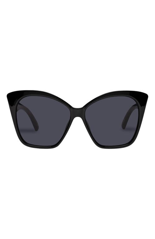 Le Specs Hot Trash 56mm Cat Eye Sunglasses in Black /Smoke Mono