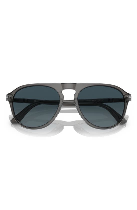 Persol 55mm Gradient Polarized Pilot Sunglasses In Transparent Grey