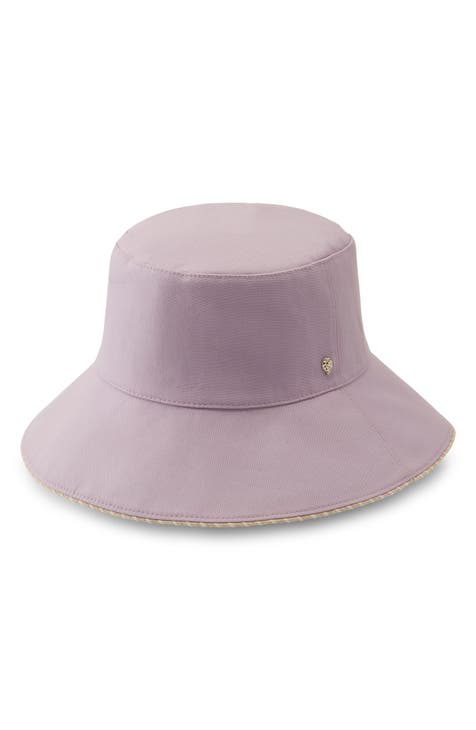 Terry Cloth Floppy Brim Bucket Hat in Purple