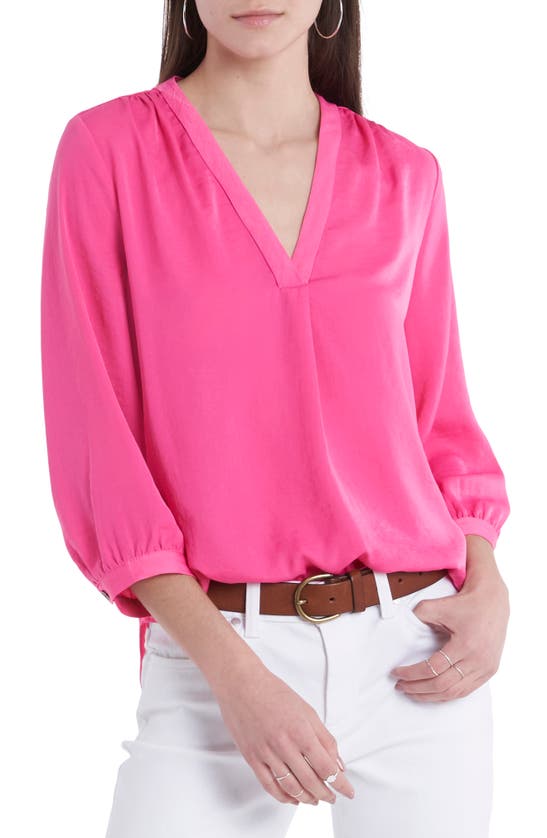 Vince Camuto Rumple Fabric Blouse In Bright Hibiacus