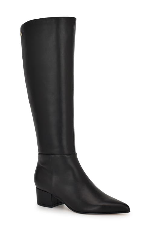 Nine West Morgin Pointed Toe Knee High Boot In Black