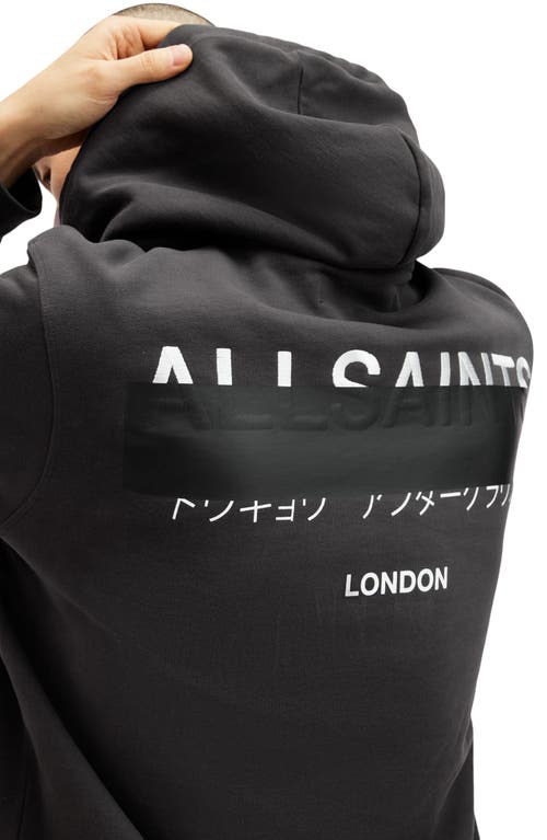 Shop Allsaints Redact Hoodie In Washed Black